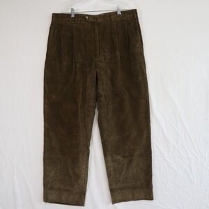Bullock & Jones Pants Mens 56 38x30 Corduroy Chino Casual Cotton Pleated‎ Brown